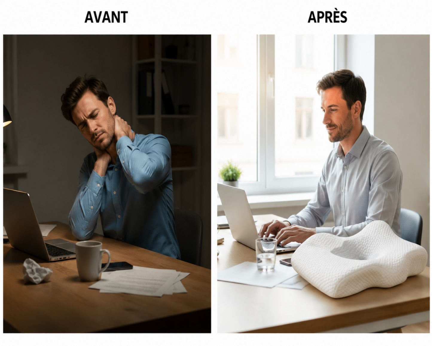 Oreiller ergonomique mémoire de forme