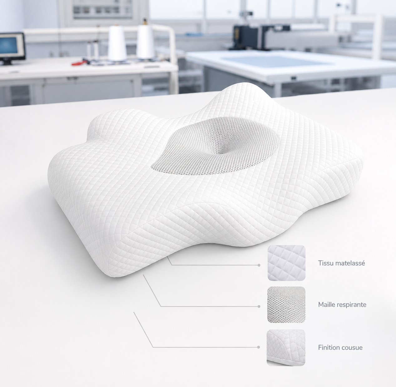 Oreiller ergonomique mémoire de forme premium 2.0