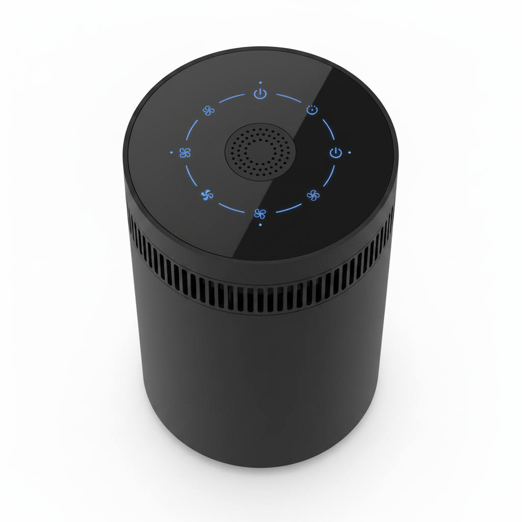 Purificateur d'air noir - vue du dessus